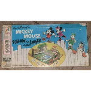 Mickey Mouse Follow The Leader board game Disney 1971  Milton Bradley #4119